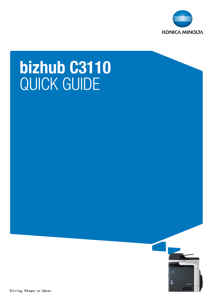 Konica Minolta C3110 User Guide Manualzz