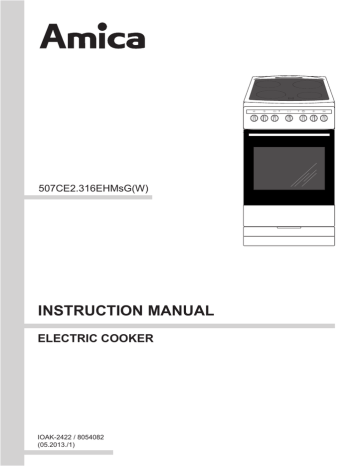 Amica 508CE2MS(W) cooker Instruction manual | Manualzz