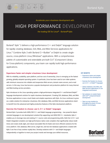 Borland Kylix 3 Enterprise Datasheet | Manualzz