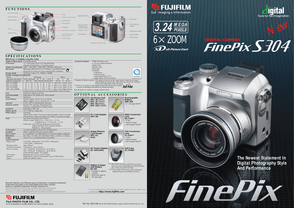 Blijkbaar dynamisch Sta in plaats daarvan op Fujifilm FinePix S304 Cámara Digital LCD, CCD, 99,7 X 77,3 X 69,3 Mm,  38-228 Mm) | lagear.com.ar