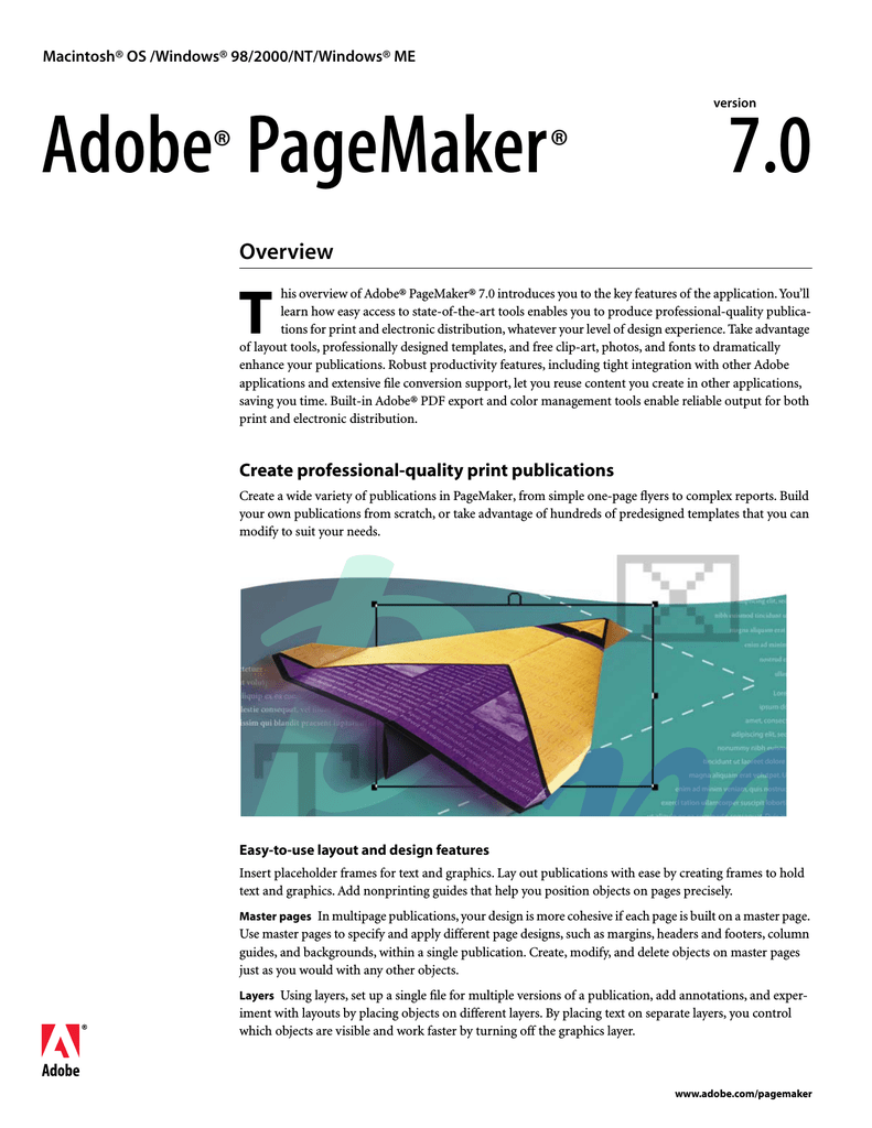 download adobe pagemaker 7.0