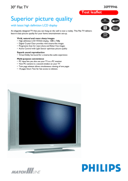 Philips 30PF9946 30" Flat TV 30" Silver Datasheet