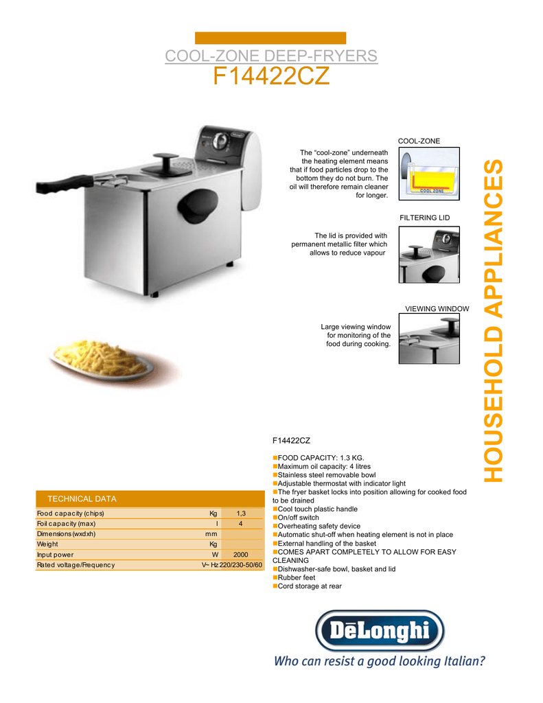 Delonghi f14422cz Deep Fryer for 220 Volts