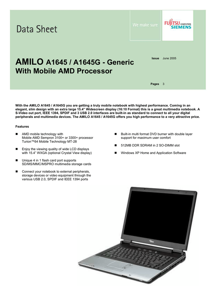 Fujitsu siemens amilo k series driver