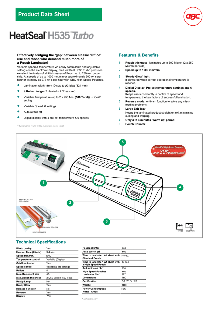 GBC Heatseal H535 Turbo Manualzz