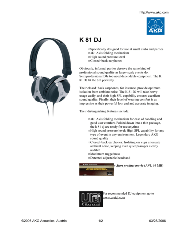 K81 DJ (discontinued) | DJ headphones