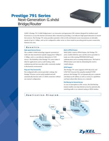 ZyXEL P-791 Series G.SHDSL Bridge / Router Datasheet | Manualzz