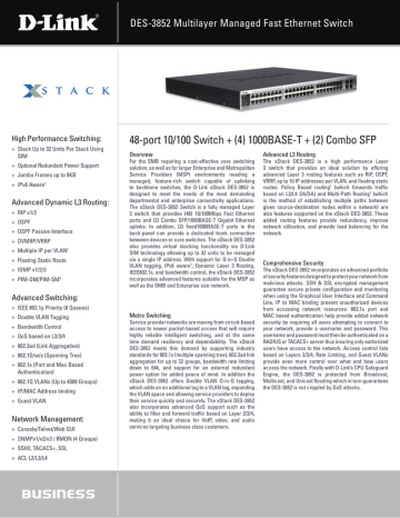 D-Link 48-Port xStack Layer 3 Switch Datasheet | Manualzz