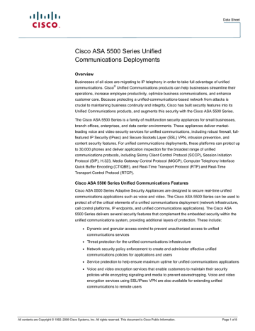 Cisco Asa 5550 Firewall Edition Bundle Datasheet Manualzz