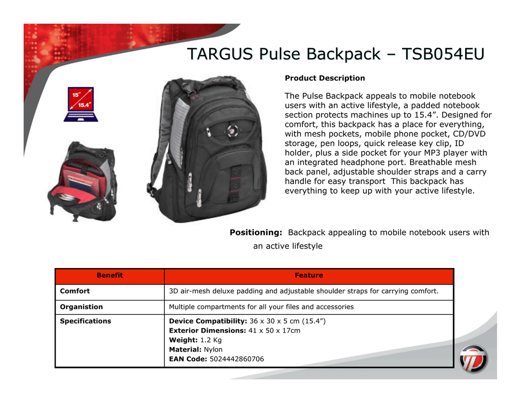 targus pulse backpack