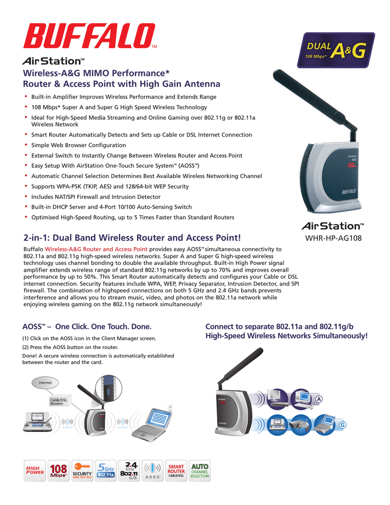 Buffalo Whr Hp Ag108 1 Datasheet Manualzz Buffalo Whr Hp Ag108 1 Datasheet Manualzz