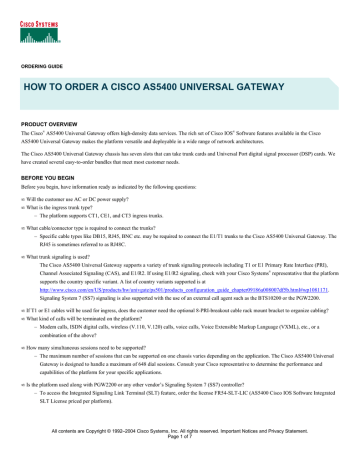 Cisco AS5400 64MB System Flash Datasheet | Manualzz