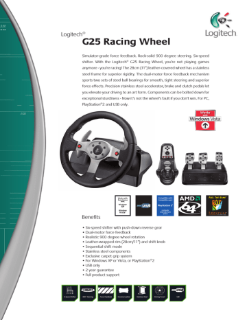 Logitech G25 Racing Wheel Datasheet - Download & Read Online 