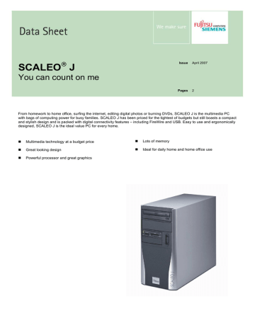 Fujitsu SCALEO J Datasheet | Manualzz