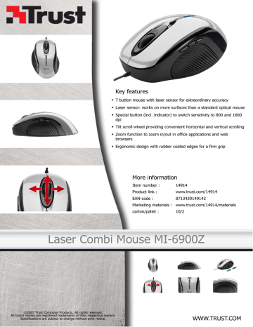 Trust Laser Combi Mouse MI-6900Z Datasheet | Manualzz