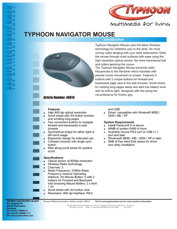 typhoon navigator office xp keyboard driver