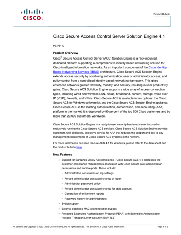 cisco secure access control system 1120 appliance