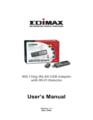 Edimax EW-7317LDg Wireless Signal Detector+Wireless Adapter User's Manual | Manualzz