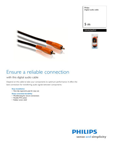 Philips Digital audio cable SWA2569W Datasheet | Manualzz