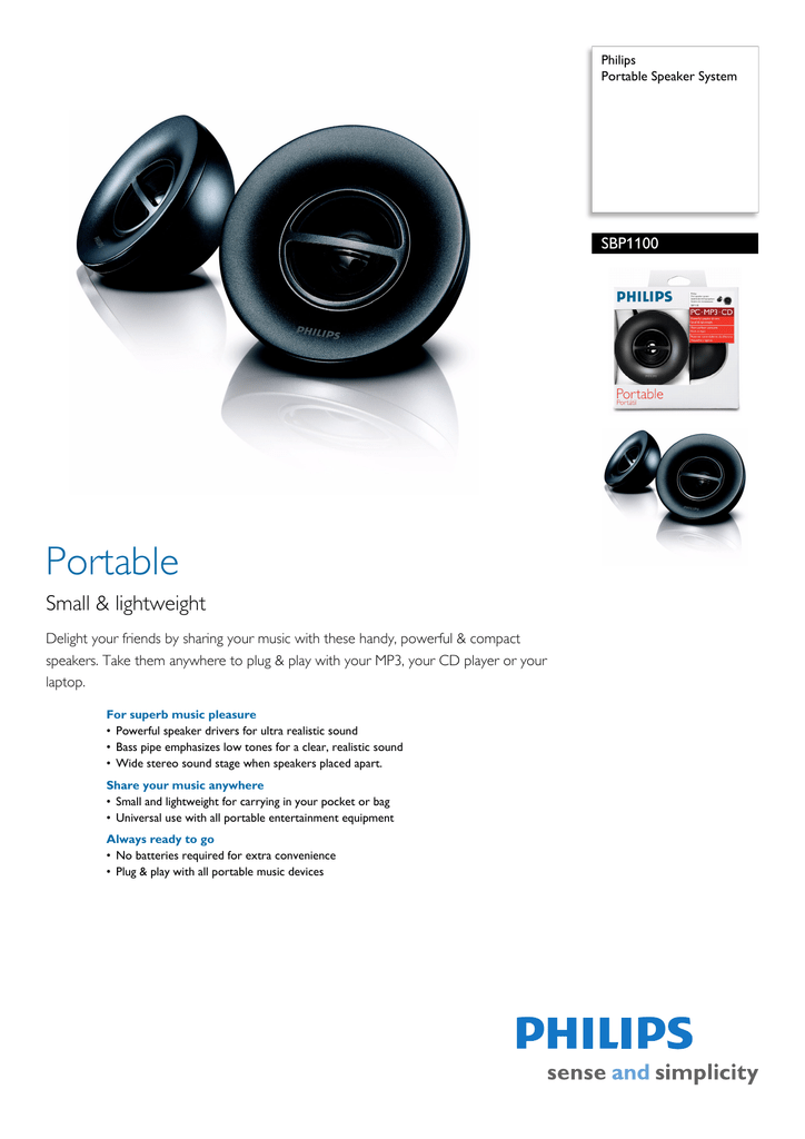 philips sba290 portable speaker system