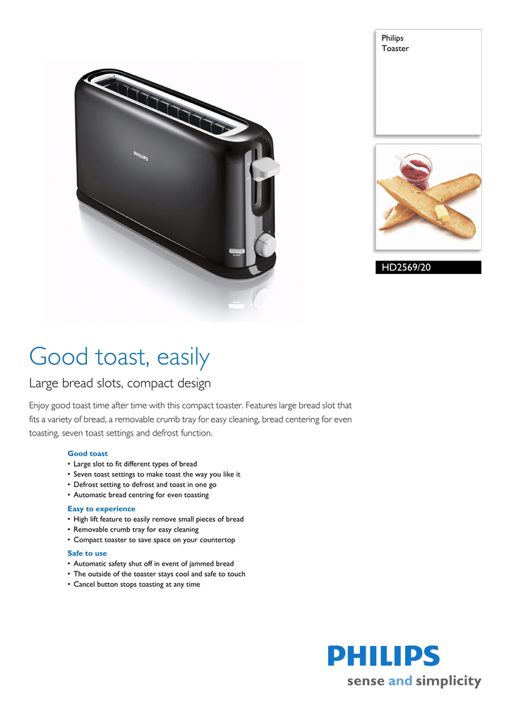 Philips HD2598//00 Daily Collection Toaster Long slot Compact 220V