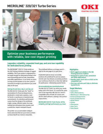 okidata microline 320 turbo 9-pin impact printer win 10