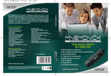 Acer MNEMONICK USB Stick Datasheet | Manualzz