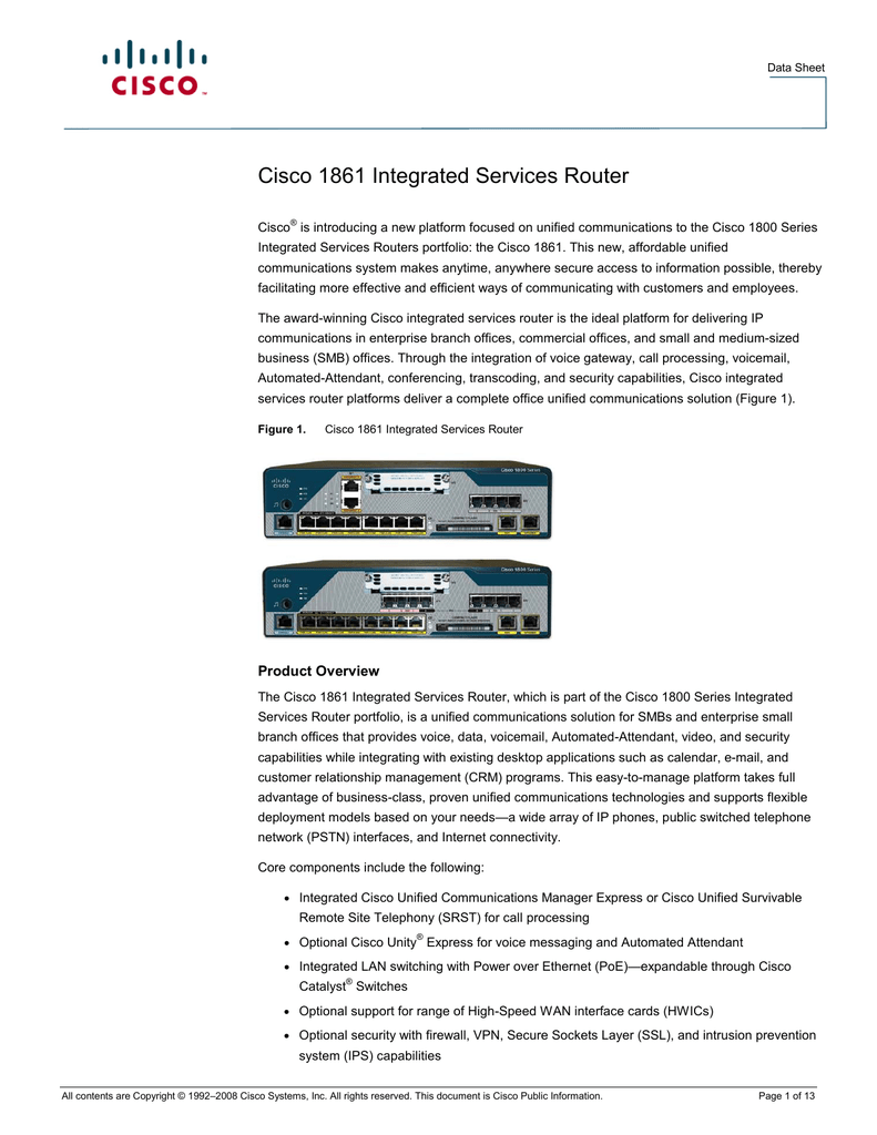 Cisco C1861-UC-4FXO-K9 Router Faceplate for Replacement