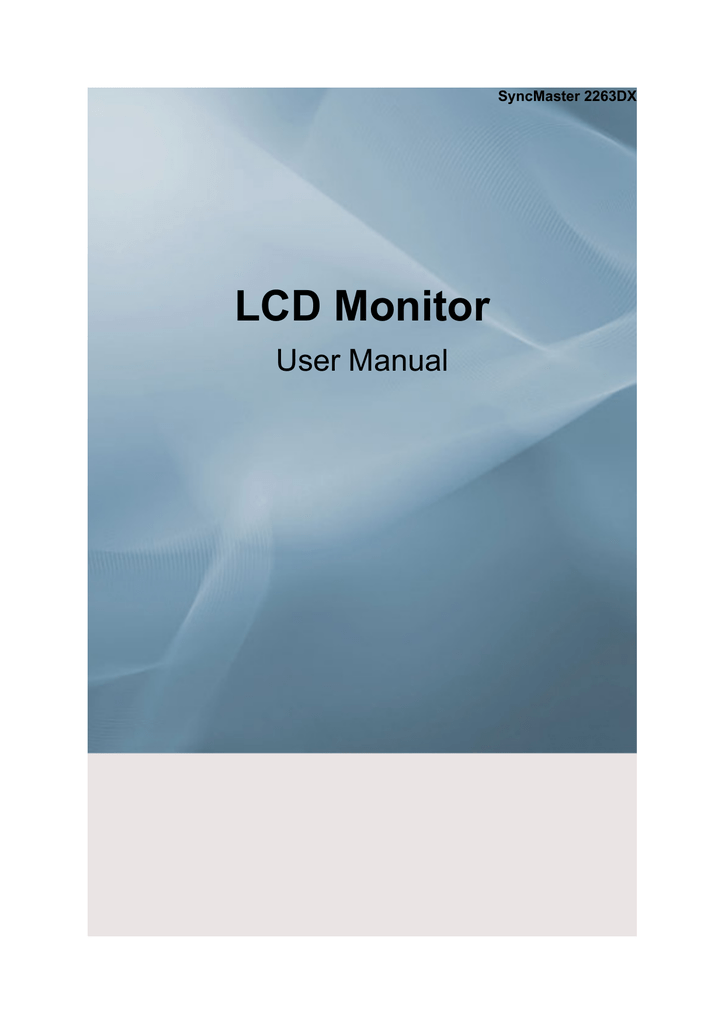 Samsung 2263DX Datasheet Quick Setup 