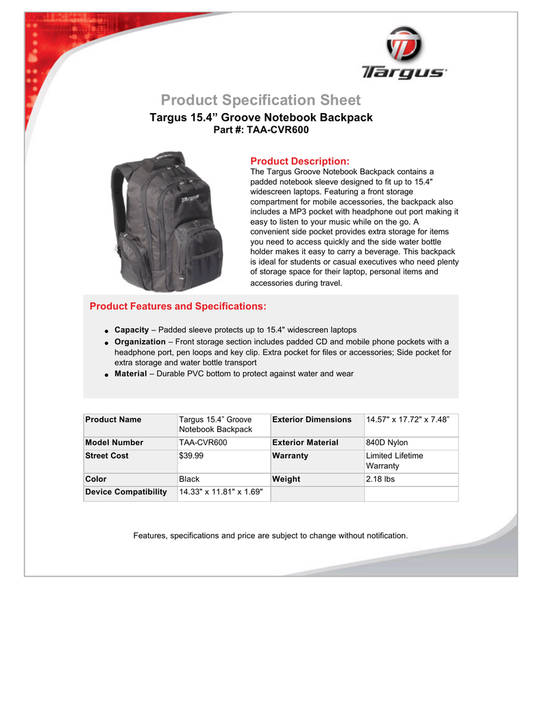 targus backpack warranty