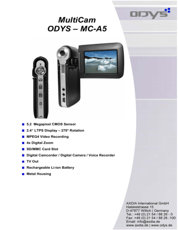 ODYS MC-A5 Datenblatt | Manualzz
