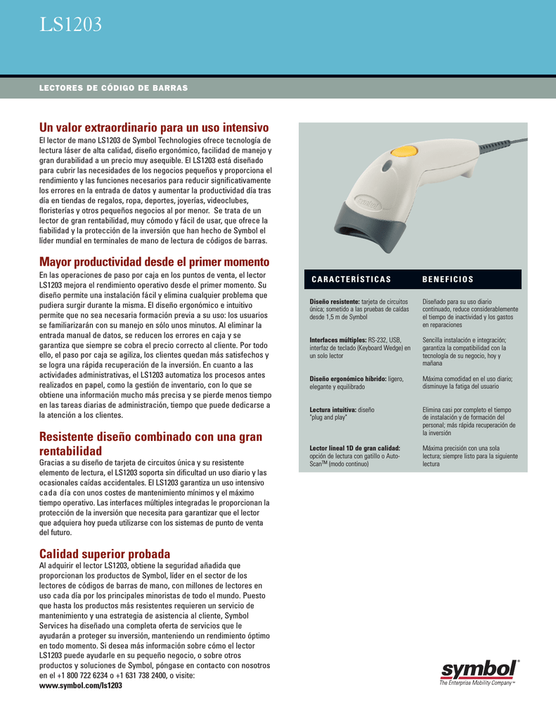 Zebra Symbol LS1203 | Manualzz