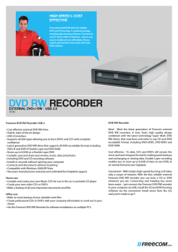 Freecom LS DVD RW Recorder Datasheet