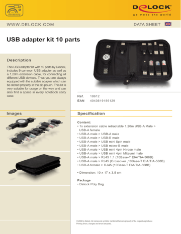 DeLOCK USB adapter kit 10 parts Datasheet | Manualzz