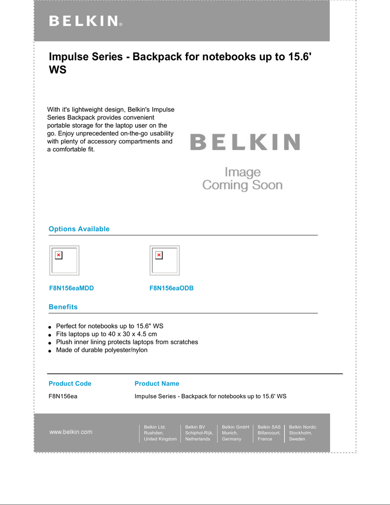 belkin impulse line slim backpack