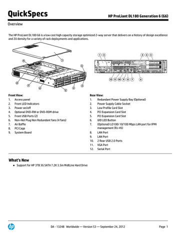 HP ProLiant 180 G6 Datasheet | Manualzz