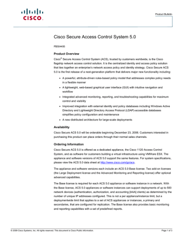 cisco secure access control system 1120 appliance