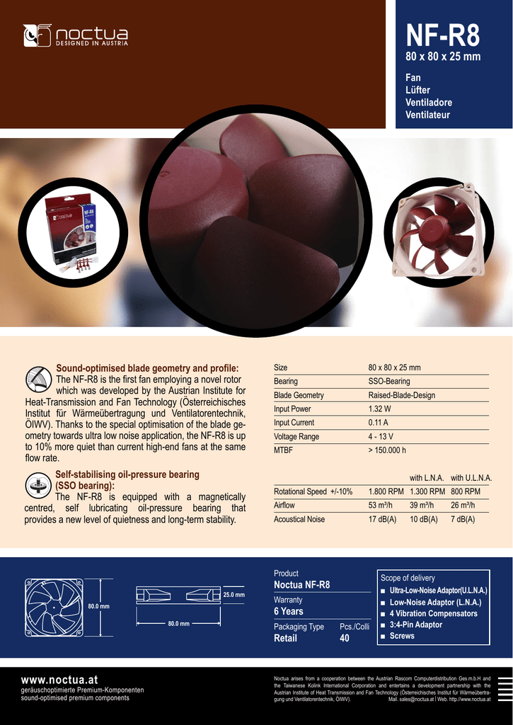 Noctua 000 2 Nf R8 1800 Datasheet Manualzz