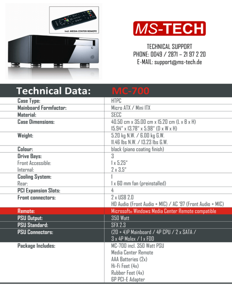 Ms Tech Mc 700 Datasheet Manualzz
