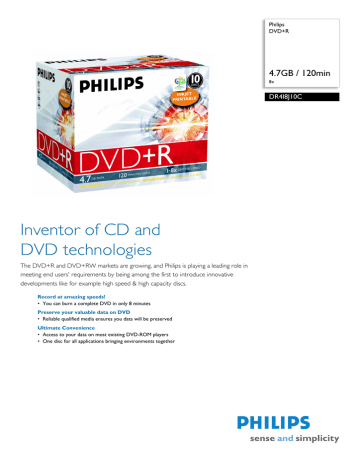 Philips DR4I8J10C/00 Datasheet | Manualzz