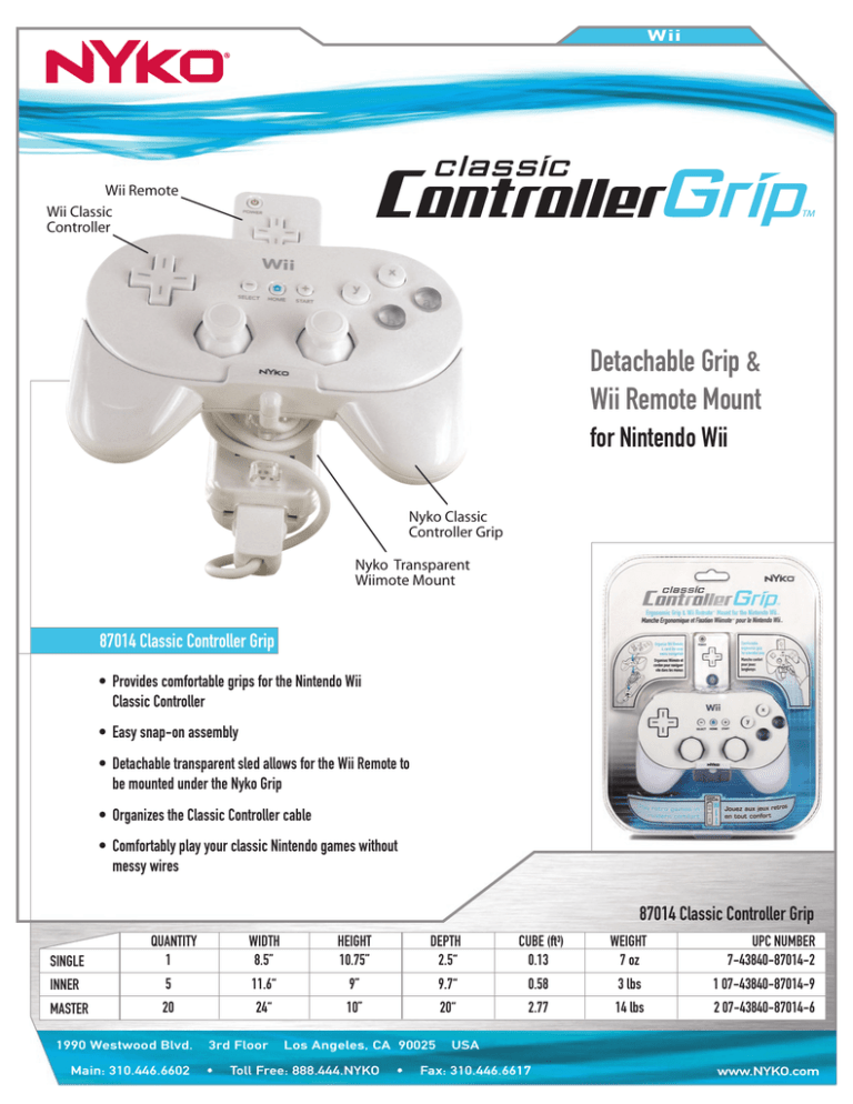 wii classic controller grip