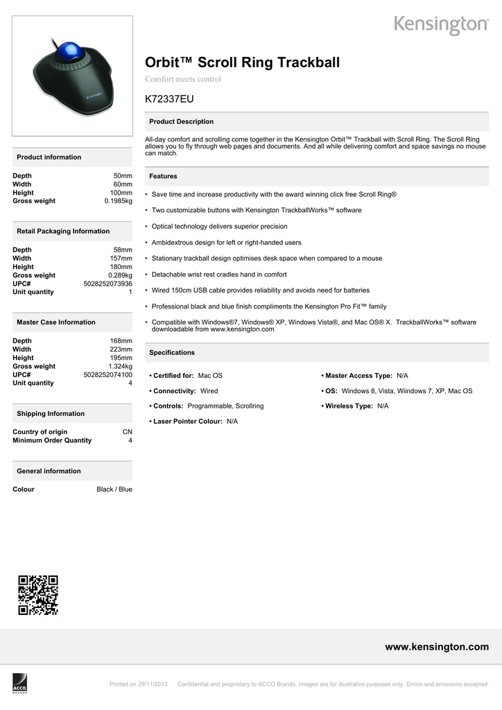 Kensington Keu Datasheet Manualzz