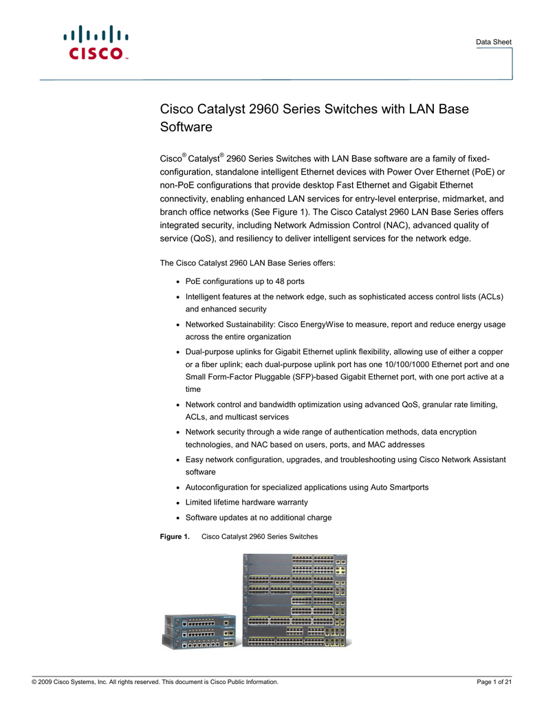 Cisco Ws C2960g 24tc Lob Datasheet Manualzz