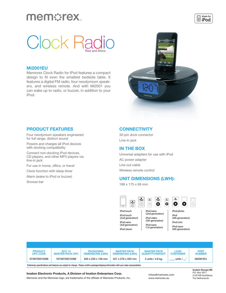 Memorex Mi2001eu Datasheet Manualzz