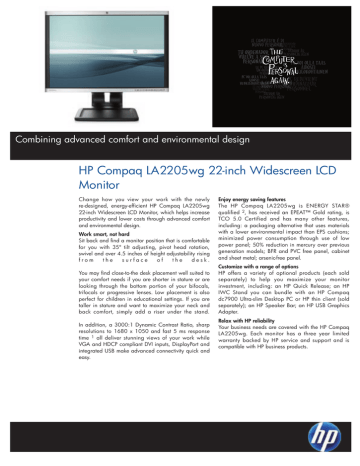 HP LA2205wg Datasheet | Manualzz