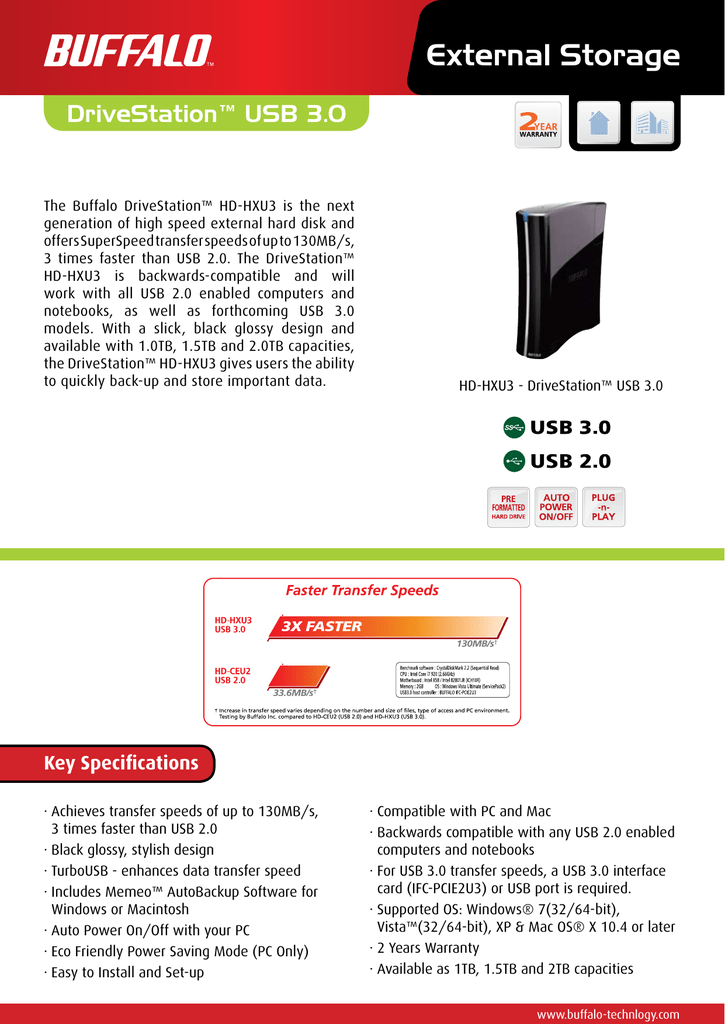 Buffalo Hd Hx2 0tu3 Datasheet Manualzz