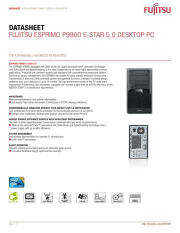 Fujitsu ESPRIMO P9900 Datasheet | Manualzz