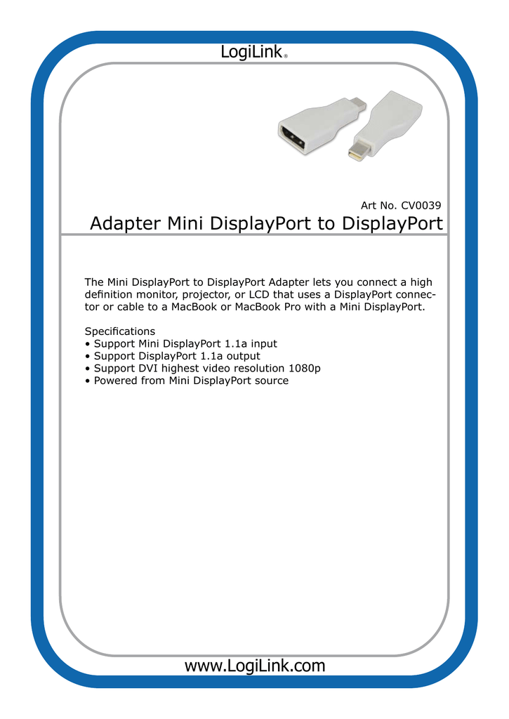 logilink mini displayport