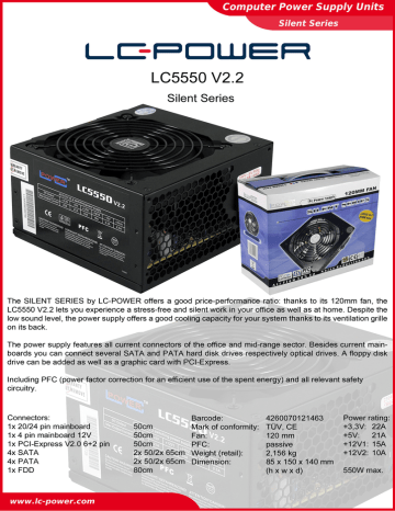 LC-Power LC5550 V2.2 power supply unit Datasheet | Manualzz