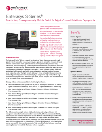 Enterasys S150 Class I/O Module Datasheet | Manualzz